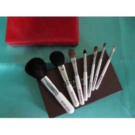 Kumano Makeup Brush Set, Portable Makeup Brushes, Set of 7, White Pearl, No. 9, Present, Gift