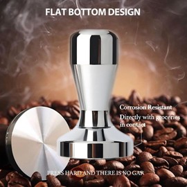 Coffee Tamper with Mat - Essential Barista Tool for Perfect Espresso Shots, Coffee Grounds Barista Espresso Machines Accessory (58mm)