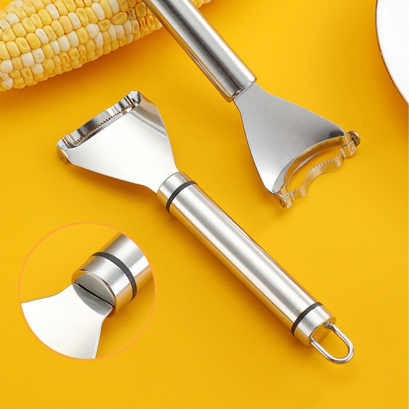 Phyxiul Corn Cutter, Peeler, Corn Grainer, Mini Stainless Steel Corn