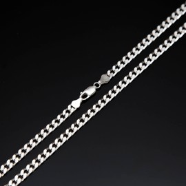 Tuscany Silver Men's Sterling Silver 5mm Flat Square-Link Curb Chain 51cm/20'