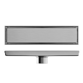 HEEDU Desagüe de Piso de Ducha de Acero Inoxidable 8.5 * 30CM, Drenaje de Ducha Lineal, Coladeras de Desagüe para Aseo, Cocina, Jardín, Piscina (Plateado)