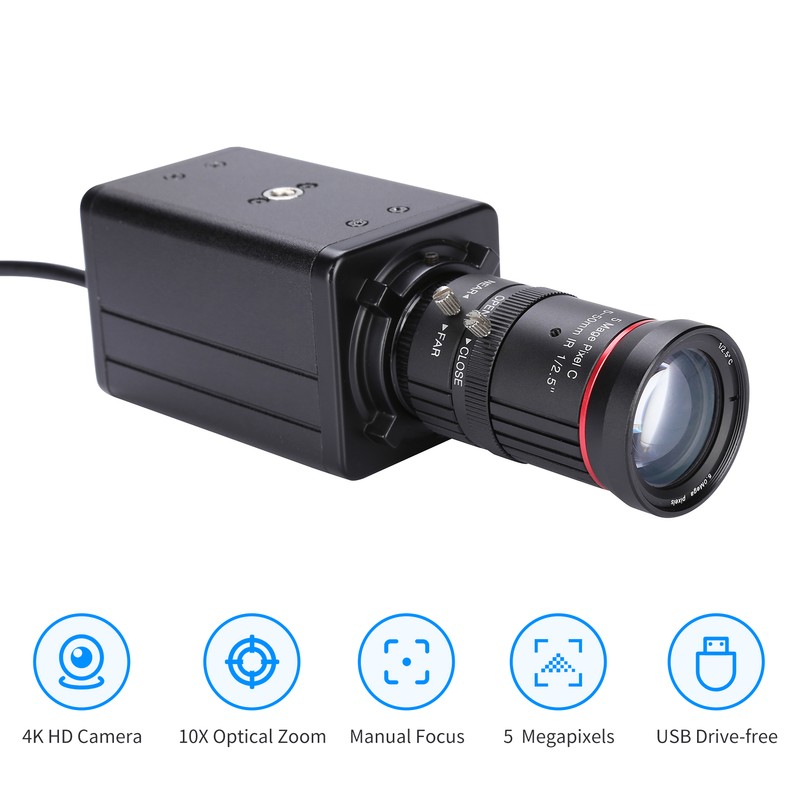 4K HD Camera Computer Camera USB Webcam 10X Optical Zoom