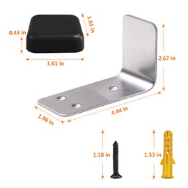 90° Stainless Steel Sliding Door Hardware Door Stop,2pcs Sliding Barn Door Bottom Floor Guide with Mounting Screws (Silver)