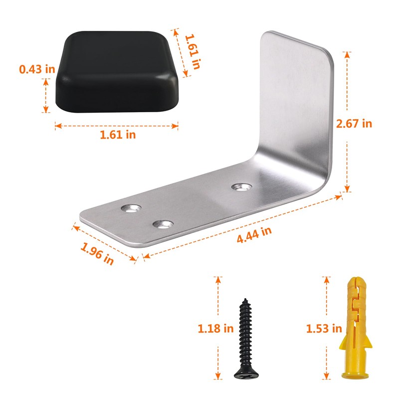 90° Stainless Steel Sliding Door Hardware Door Stop,2pcs Sliding Barn