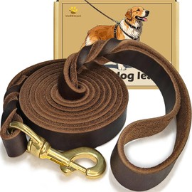Correa de Cuero para Perros de 1,8 M X 1,9 Cm, Resistente, Suave Y Resistente para Perros Grandes, Medianos Y Pequeños. Correa de Cuero Premium para Perros.
