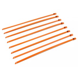Unbranded QTY 12 8" UNIVERSAL STAINLESS STEEL ZIP TIE CABLE FOR EXHAUST HEADER WRAP ORANGE