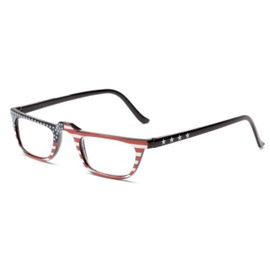 The All American Reader Reading Glasses, Rectangle Style Fully Magnified Eyeglasses for Men and Women + 1.50 Stars on One Side