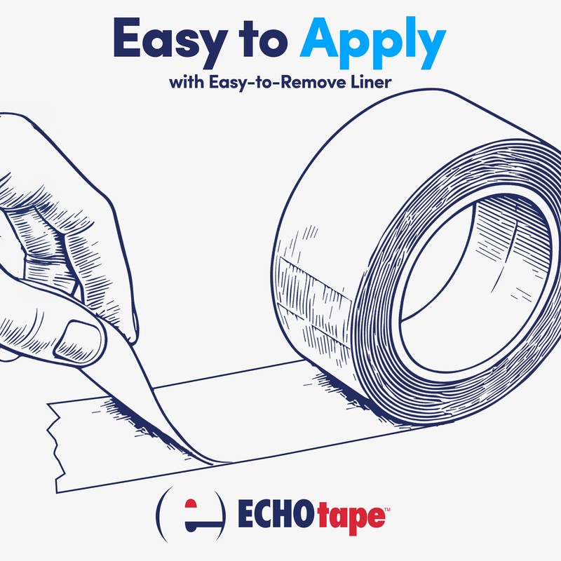 ECHOtape DC-U032A | White Heavy Duty Double-Sided Tape | Permanent