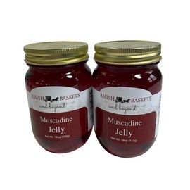 Amish Muscadine Grape Jelly Non GMO All Natural Vegan - 18 oz - 2 Jars