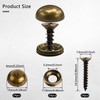 Brass Decorative Screws with Caps, 24Pcs 15mm Upholstery Tacks Self