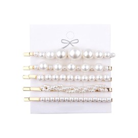 Gold Pearl Hair Clips Barrettes Small Pearl Bobby Pins for Hair Wedding Hair Accessories for Brides Bridesmaids Beaded Hair Clips with Pearls Hair Clip for Women Cute Side Hair Clips 5Pcs