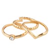 PILGRIM Gold Plated Stacking Rings - 3-in-1 Gift Set, Silver-Plated