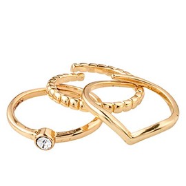 PILGRIM Gold Plated Stacking Rings - 3-in-1 Gift Set, Silver-Plated or Gold-Plated Stacking Rings with Adjustable Size, Gold Plated