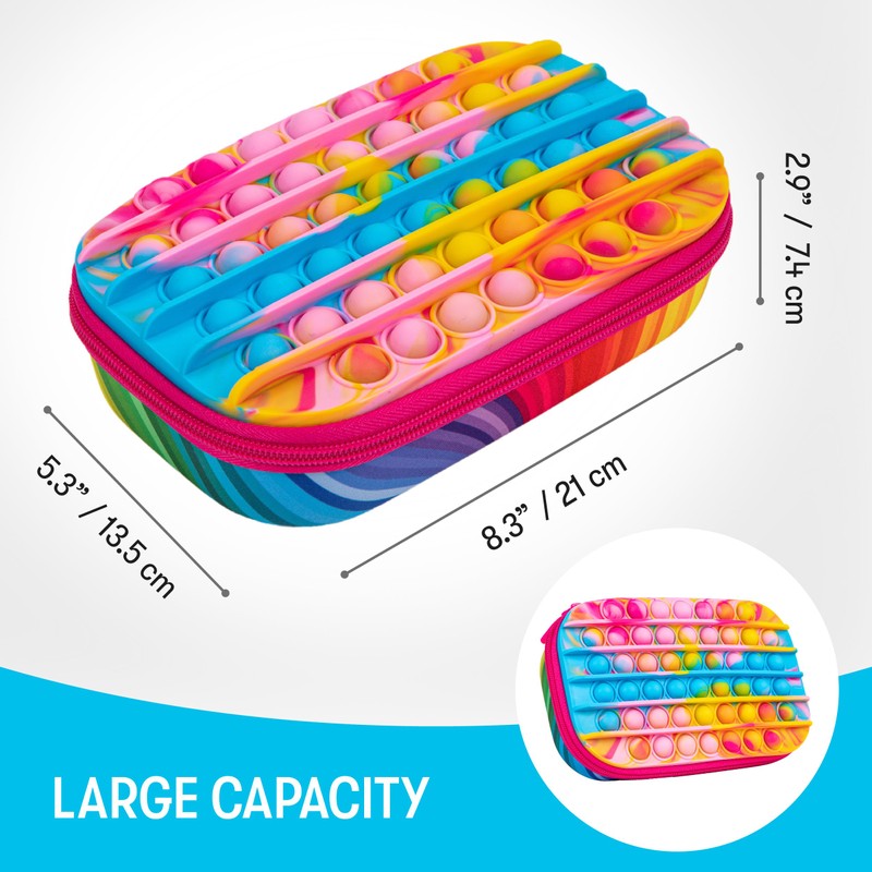 ZIPIT POP Pencil Case for Girls, Silicone Sensory Fidget Pencil