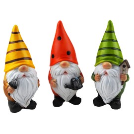Blue Whale Gifts Gonk Gnome 17cm Garden Ornament Figurines - Ladybird, Bumble Bee (Set of 3)