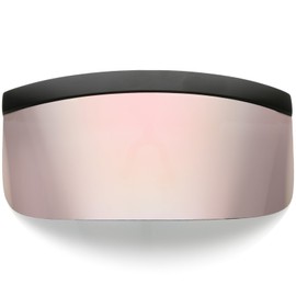 zeroUV Visor Sunglasses for Men and Women, Futuristic Face Shield Glasses with UV400 Protection 172mm (Pink Mirror)