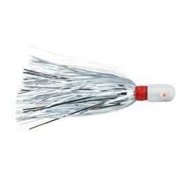 C&H Lures Pearl Baby Lure, Silver Tinsel Skirt, 3/4 oz Head, 2.5 in