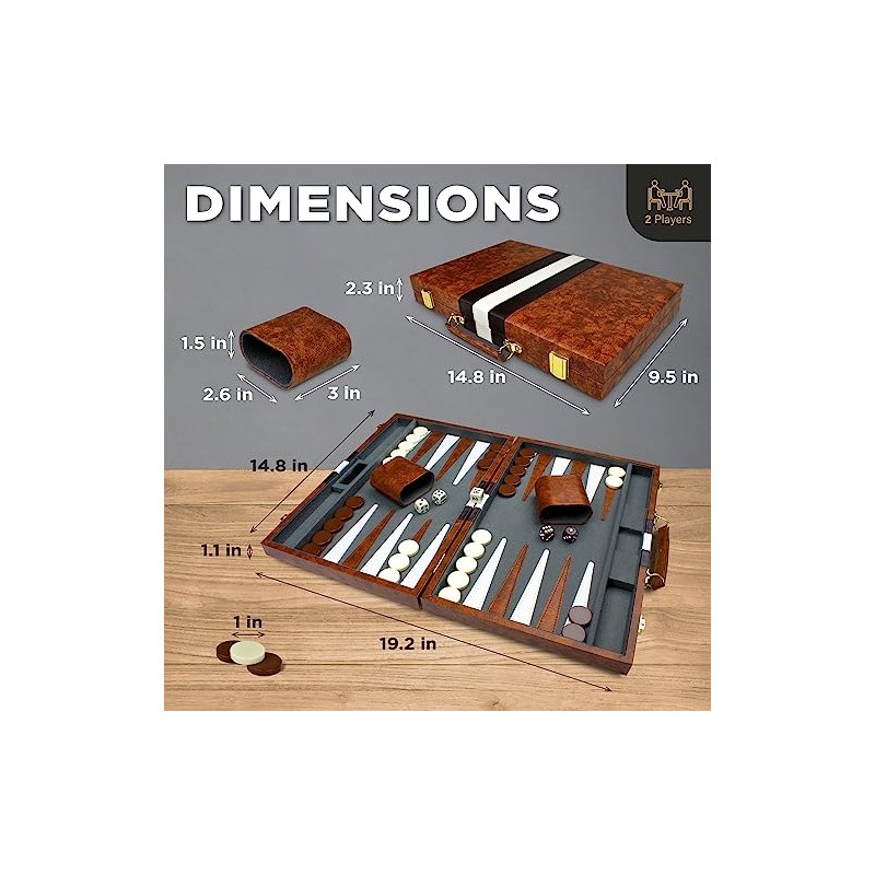 Large Backgammon Sets for Adults - Classic Board Games for