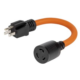 1FT 12-AWG Nema 5-15P to L5-20R Adapter,15-Amp 125V Household Plug to 20A 125V L5-20R Locking Industry Degree Female Receptacle Cord