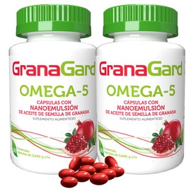 Duo Pack Granagard Omega Cáps Nanotecnología Cápsulas Aceite Semilla Granada Antioxidante Natural Potenciado Por Frascos