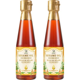 Soeos Sesame Oil, Toasted Sesame Seed Oil, 8.45 Fl Oz (250 ml) Pack of 2, Total 500 ml, Nutty Flavor, Perfect for Asian Food, Noodles, Soup, Baking, and Stir-Fry
