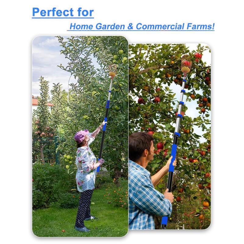 AgiiMan 28 Reach Fruit Picker with Telescopic Extension Pole and