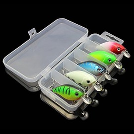OriGlam 【Happy Shopping Day】 5 Colors 7.5cm Minnow CrankBaits Fishing Lures, Small Fat Simulation Bait Fishing Gear, Topwater Floating Lure, Life-Like Swimming Swimbait, Bass Bait Hard Fishing Lure