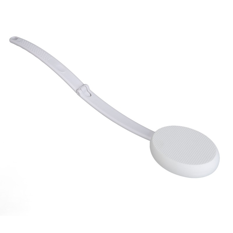 Folding Curved Handle Bath Brush with 2 Heads Anti Slip