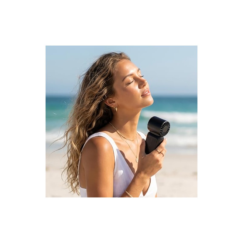 Reflex Active Black Mini Handheld Pocket Fan for Travel, Commuting,