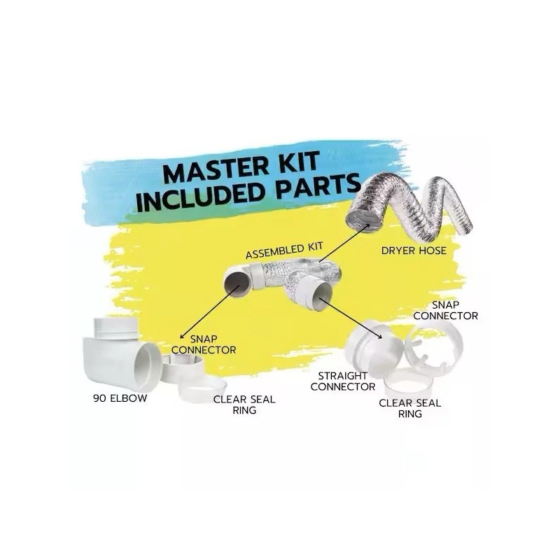 ZIGGURAT STV-M Easy DIY Clothes Dryer 4” Duct Vent Hookup