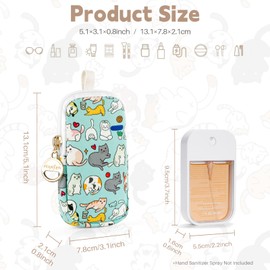 Playexen Hand Sanitizer Spray Case Compatible with T0uch-land, Hand Sanitizer Holder Bag with Ring Buckle & Wrist Strap, Cute Zippered Pouch for Glow Mist and Power Mist (Green Dots)