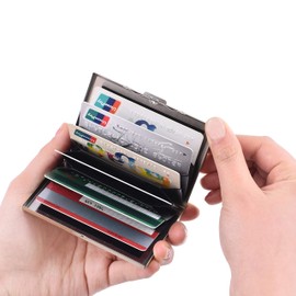 Business card case, credit card sleeves, aluminium alloy business card holder, colourful pocket business card case, credit ID card business card holder for men and women.