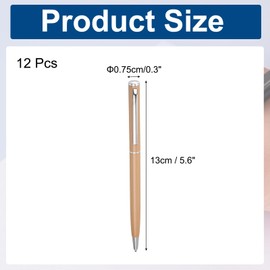 PATIKIL Slim Metallic Ballpoint Pen, 12Pcs Black Ink 1mm Medium Point Pen Retractable Lightweight Smooth Writing Pens with Metal Clips for Business Office Wedding Guest Book, Gold Tone