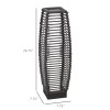 Solar-Powered Rattan Floor Lamp Warm White LED Outdoor Garden Auto