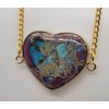 Heart Purple & Blue Sea Sediment Jasper Gold Necklace