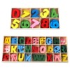 216 Pieces Wooden Letters and Numbers, Wooden Uppercase Letters, Colourful