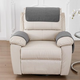 Recliner Headrest Protector Sofa Armrest Cover, 1/2/3 Seater Sofa Headrest Slipcovers with Pocket Nonslip Armchair Cover Quilted Furniture Protector for Recliner Leather Sofa Couch (Color : #1, Size