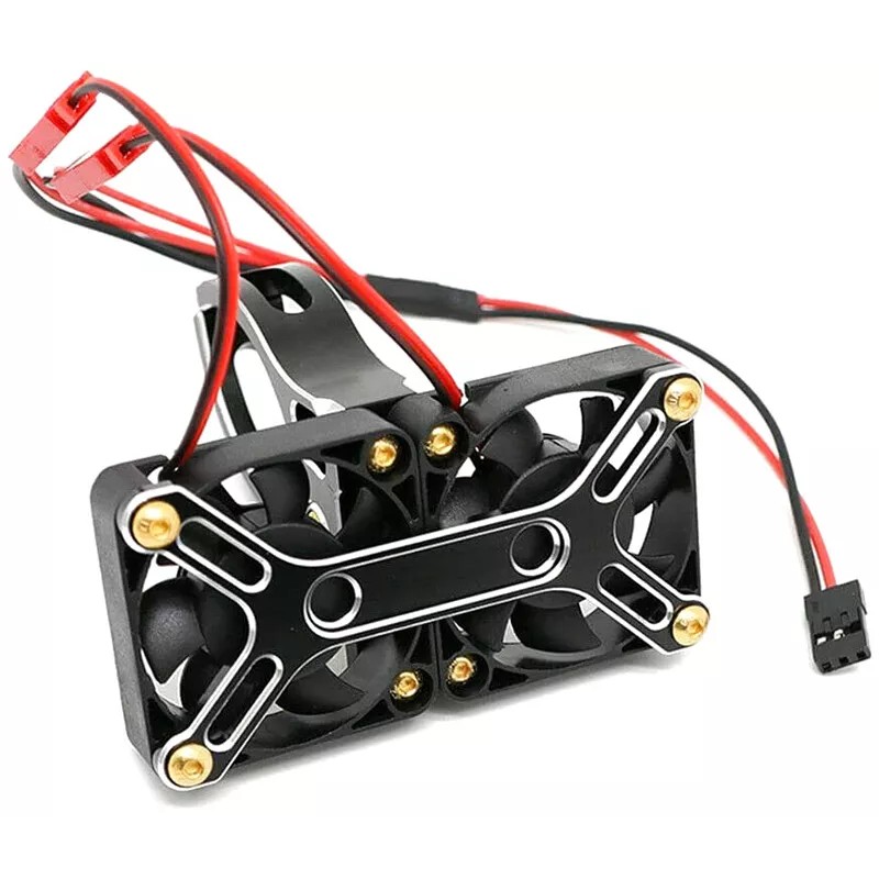 For Traxxas Alloy Mount + 40x40mm Twin Cooling Fan for