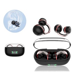 Wireless Ear Cuff Earphones, TWS Earphones, Pinching Type, Air Conduction, Sound Leakage Prevention, ENC, Low Latency, Built-in Microphone, Open Ear Design, Bone Conduction, Improved LCD Remaining
