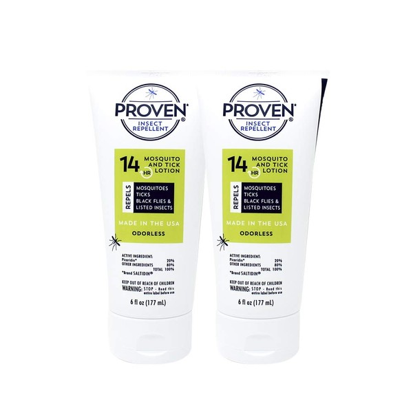 Proven Insect Repellent Lotion – Protects Against Mosquitoes, Ticks and Flies - 6 oz, Odorless 2-Pack
