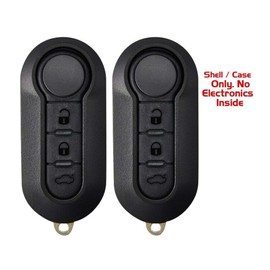 Lot 2X New Replacement Keyless Key Fob Shell / CASE Compatible with & Fit for 2012-2017 Fiat 500 500L (No Electronics or Chip Inside)