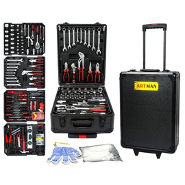S.Walt Home Tool Set Kit -899 PCS Home Auto Repair Tool Kit with Rolling Tool Box, Complete Hand Tool Set, Perfect for Homeowner, Diyer, Handyman, Black