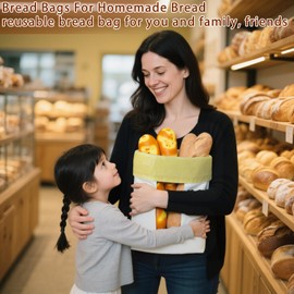 SKAITU Bolsas de pan para pan casero reutilizables bolsas de masa madre – Paquete de 2 bolsas de almacenamiento de algodón orgánico más gruesas de cera de abejas orgánica, diseño de cierre múltiple