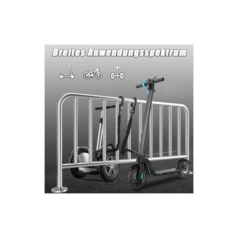 E Scooter Lock, Handcuff Lock with Key & Waterproof Bag,