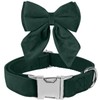 Velvet Dog Collar with Sailor Bow - Puppy Collar with