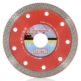 NINEROARS Diamond Saw Blade 4-1/2 Inch Super Thin Diamond Tile Blade with Flange, 4.5" Mesh Turbo Diamond Cutting Disc for Granite Marble Porcelain Ceramic Tile Brick Diamond Blade for Angle Grinder