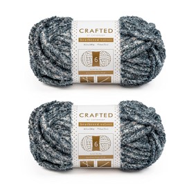 Crafted By Catherine Heathered Velvet Yarn - 2 Pack (300 g / 10.5 oz, 77.6 Yards Each Skein), Blue, Gauge 6 Super Bulky, 77 Yards