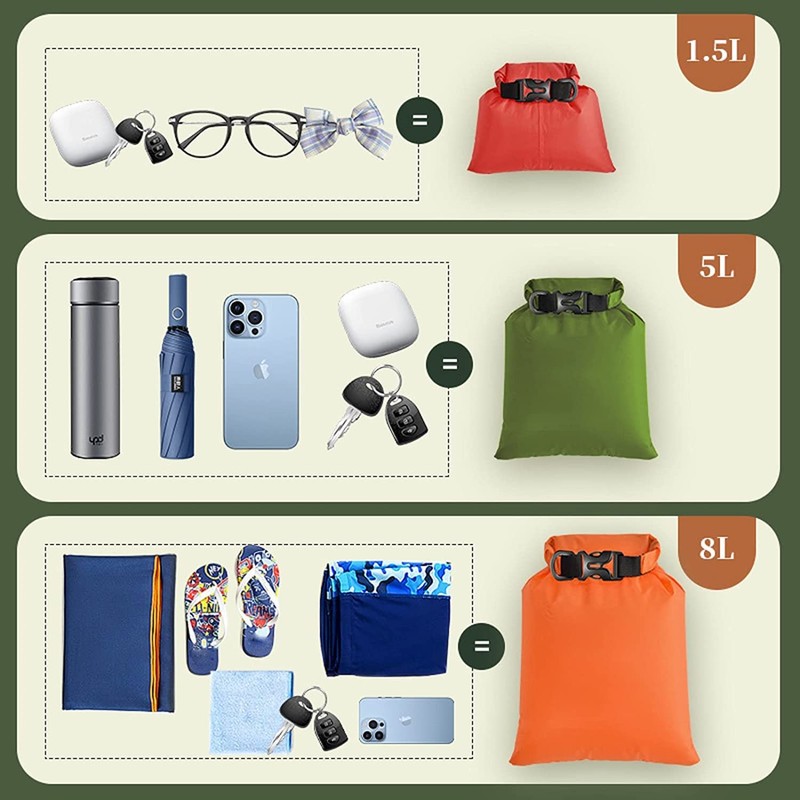 Waterproof Dry Bags-6 Pack Climbing Dry Bag Lightweight Storage Bag