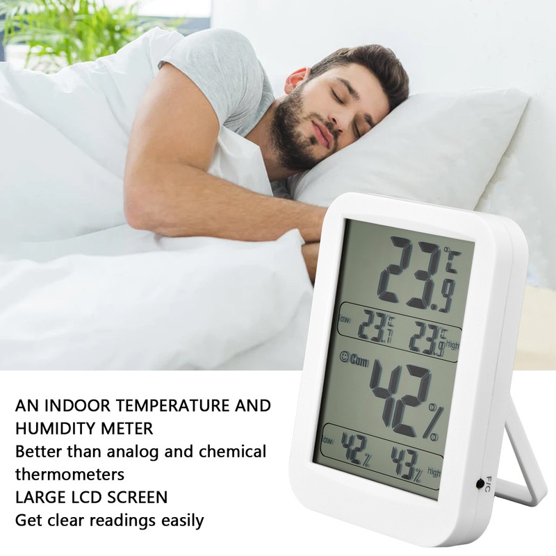 Thermometer Hygrometer Accurate Large LCD Display Temp Humidity Meter for