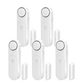 METAK Window and Door Alarm When Opened (5 Pack) for Kids Safety/Home Security, Wireless Sliding Door Opening Sensor Alarms for Dementia, 120dB Burglar Alert, Ideal for Business, Garage, Apartment, White